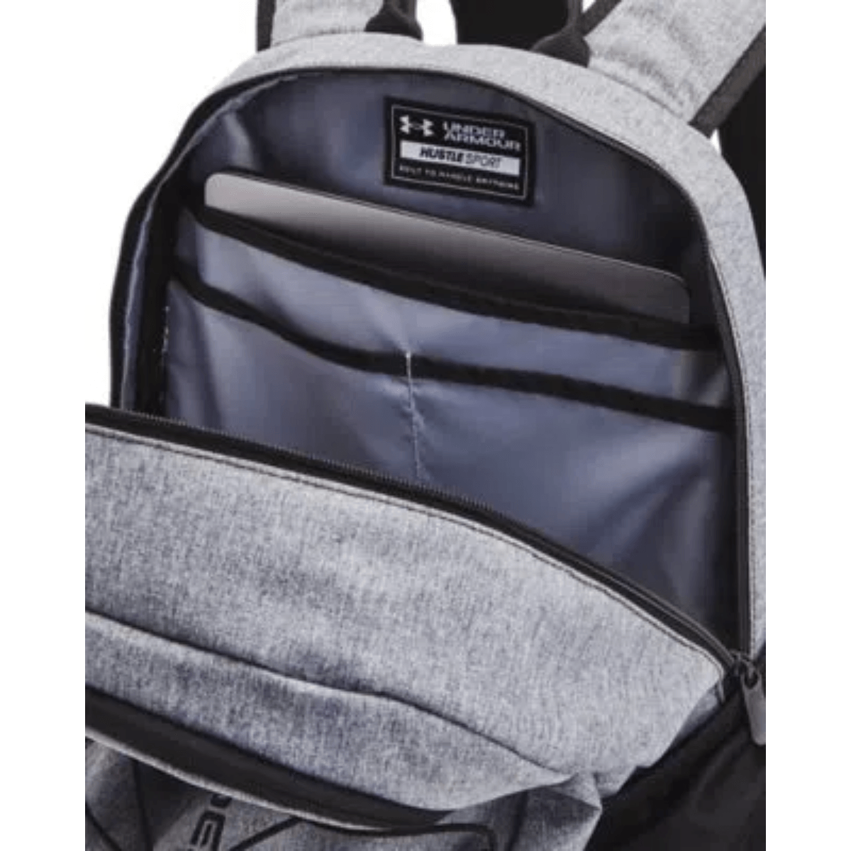 Under Armour Hustle SportBackpack - 26L - Pitch Gray, Medium Heather, Black – image 3 of 3